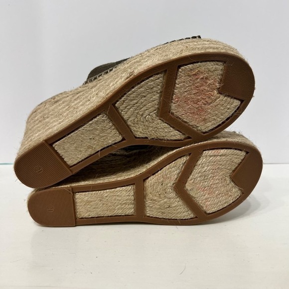 Marc Fisher Adalyn Espadrille Wedges Womens size 9.5M Taupe Leather Suede - Picture 7 of 10